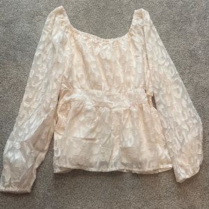 Tan leopard detail babydoll style shirt